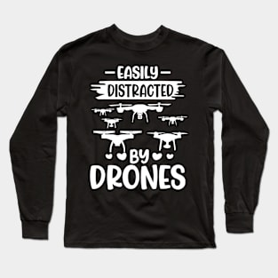 Easily Distracted By Drone Vintage Long Sleeve T-Shirt